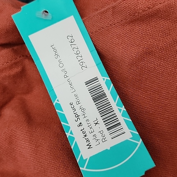 High rise linen pull on shorts - Picture 2 of 8